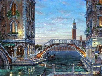 Noche en Venecia paisajes urbanos de Robert F. Pinturas al óleo